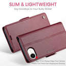 iPhone 16e 17e CaseMe Retro Wallet Case Maroon 2