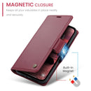 iPhone 16e 17e CaseMe Retro Wallet Case Maroon 10