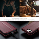 iPhone 16e 17e CaseMe Retro Wallet Case Maroon 7