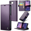 iPhone 16e 17e CaseMe Retro Wallet Case Purple 1