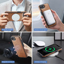 iPhone 16e 17e DG.Ming MagSafe Wallet Case Brown 10