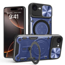 iPhone 16e 17e Ring Kickstand Case w/ Camera Cover Navy 1