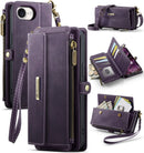 iPhone 16e Crossbody Case with Strap, Card Slots & Zipper Pocket [Purple]