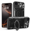 iPhone 16e Ring Kickstand Case w/ Camera Cover [Black]