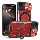 iPhone 16e Ring Kickstand Case w/ Camera Cover [Red]