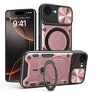 iPhone 16e Ring Kickstand Case w/ Camera Cover [Rose Gold]