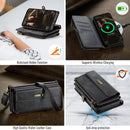 iPhone 17 Air Crossbody Case with Strap, Card Slots & Zipper Pocket [Black]