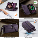 iPhone 16 Pro Crossbody Case with Strap, Card Slots & Zipper Pocket [Purple]