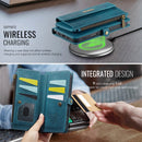 iPhone 17 Pro Max Crossbody Case - Strap, Card Slots & Zipper Pocket [Teal]