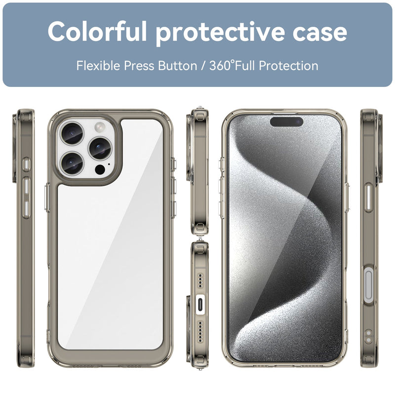 Apple iPhone 16 Pro Max Soft TPU Bumper Case [Clear Grey]