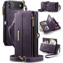 iPhone 17 Air Crossbody Case with Strap Card Slots & Zipper
