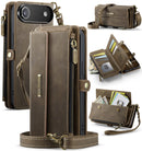 iPhone 17 Air Crossbody Case with Strap, Card Slots & Zipper Pocket [Coffee]