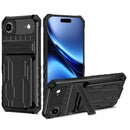 iPhone 17 Air Rugged Case with Card Holder & Kickstand [Black]