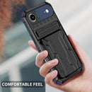 iPhone 17 Air Rugged Case with Card Holder & Kickstand [Navy]