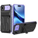 iPhone 17 Air Rugged Case with Card Holder & Kickstand [Purple]