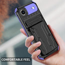iPhone 17 Air Rugged Case with Card Holder & Kickstand [Purple]