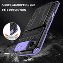 iPhone 17 Air Rugged Case with Card Holder & Kickstand [Purple]