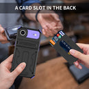 iPhone 17 Air Rugged Case with Card Holder & Kickstand [Purple]