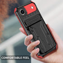 iPhone 17 Air Rugged Case with Card Holder & Kickstand [Red]