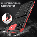 iPhone 17 Air Rugged Case with Card Holder & Kickstand [Red]