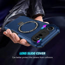 iPhone 17 Air MagSafe Case with Sliding Camera Cover & Ring Stand [Navy]