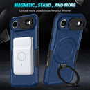 iPhone 17 Air MagSafe Case with Sliding Camera Cover & Ring Stand [Navy]