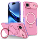 iPhone 17 Air MagSafe Case with Sliding Camera Cover & Ring Stand [PinkWhite]
