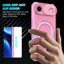 iPhone 17 Air MagSafe Case with Sliding Camera Cover & Ring Stand [PinkWhite]