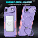 iPhone 17 Air MagSafe Case with Sliding Camera Cover & Ring Stand [Purple]
