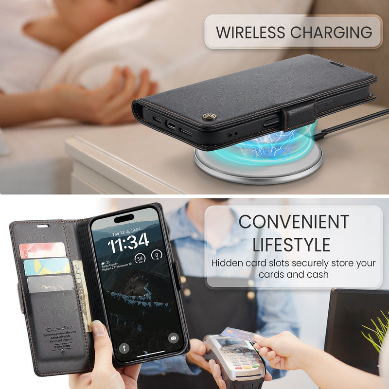 Apple iPhone 17 Air CaseMe Retro Wallet Case [Black]