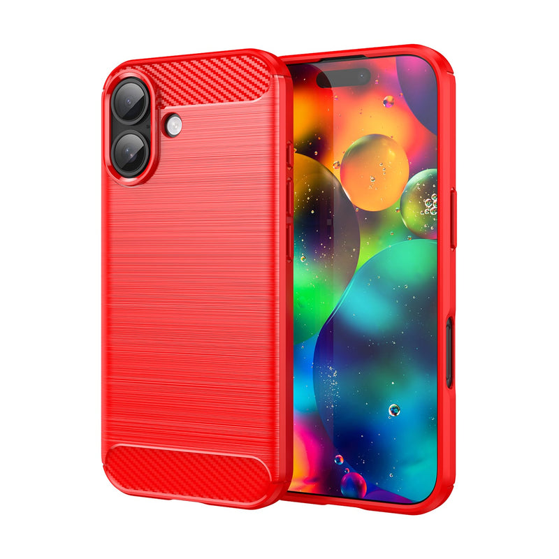 Apple iPhone 17 Carbon Fibre Brushed Case [Red]