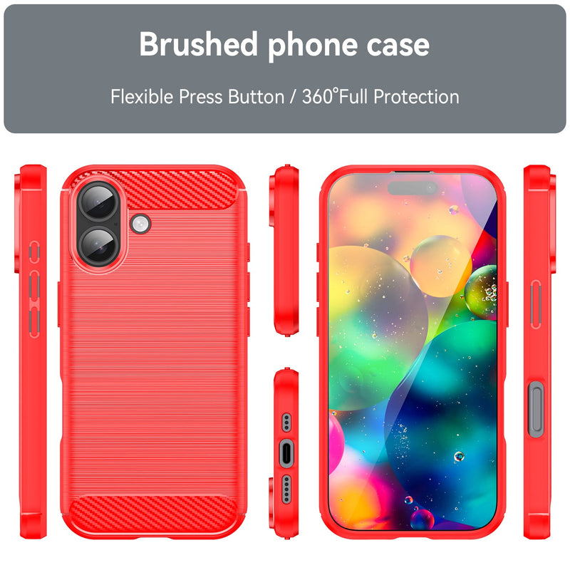 Apple iPhone 17 Carbon Fibre Brushed Case [Red]