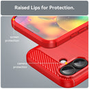 iPhone 17 Carbon Fibre TPU Case Slim Shockproof Cover Red 5