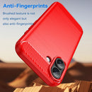 iPhone 17 Carbon Fibre TPU Case Slim Shockproof Cover Red 2