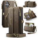 iPhone 17 Crossbody Case with Strap Card Slots & Zipper