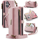 iPhone 17 Crossbody Case with Strap Card Slots & Zipper