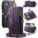 iPhone 17 Crossbody Case with Strap Card Slots & Zipper