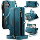 iPhone 17 Crossbody Case with Strap Card Slots & Zipper