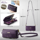 iPhone 17 Crossbody Case with Strap, Card Slots & Zipper Pocket [Purple]