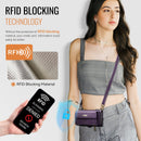 iPhone 17 Crossbody Case with Strap, Card Slots & Zipper Pocket [Purple]