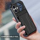 iPhone 17 Heavy Duty Kickstand Card Holder Case Shockproof