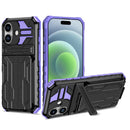 iPhone 17 Heavy Duty Kickstand Card Holder Case Shockproof