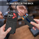 iPhone 17 Heavy Duty Kickstand Card Holder Case Shockproof