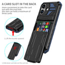 iPhone 17 Rugged Case with Card Holder & Kickstand [Navy]
