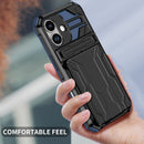 iPhone 17 Rugged Case with Card Holder & Kickstand [Navy]