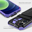 iPhone 17 Rugged Case with Card Holder & Kickstand [Purple]