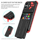 iPhone 17 Rugged Case with Card Holder & Kickstand [Red]