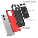 iPhone 17 Rugged Case with Card Holder & Kickstand [Red]