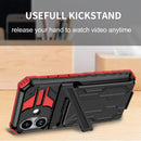 iPhone 17 Rugged Case with Card Holder & Kickstand [Red]