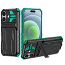 iPhone 17 Rugged Case with Card Holder & Kickstand [Teal]